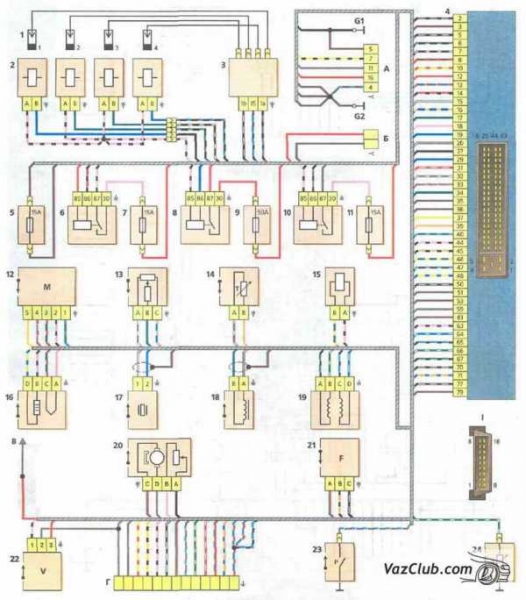 Электросхема автомобиля lada kalina: поиск поломок и замена электрооборудования