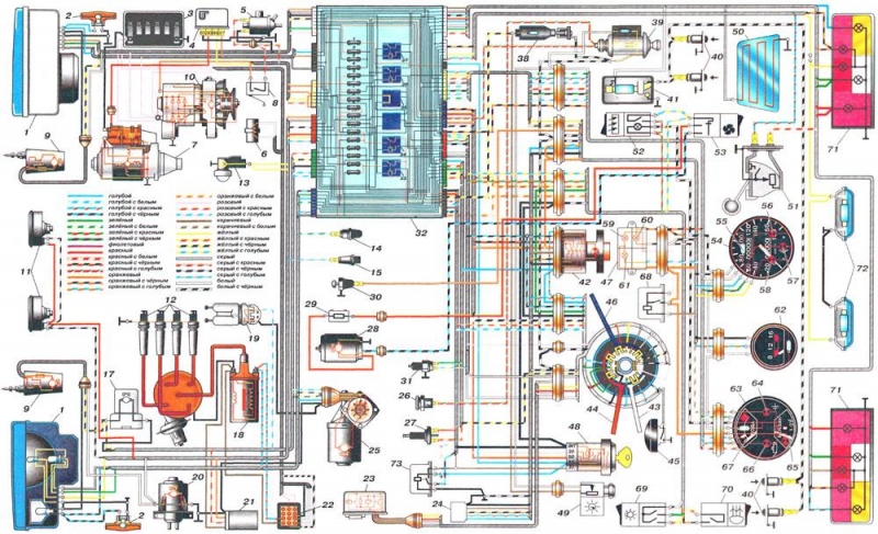 Электросхема ваз 2110 и ее описание: система электрооборудования авто, подробная электрическая схема проводки для моделей с инжектором и карбюратором