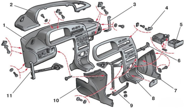 Как снять панель приборов на ваз 2114