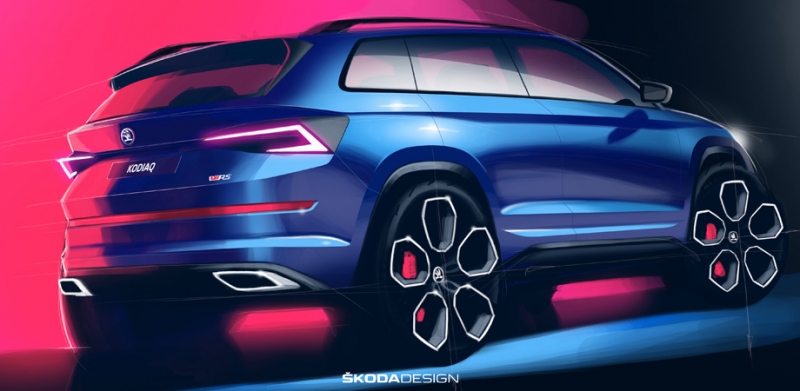Кроссовер skoda kodiaq rs показал строгий интерьер