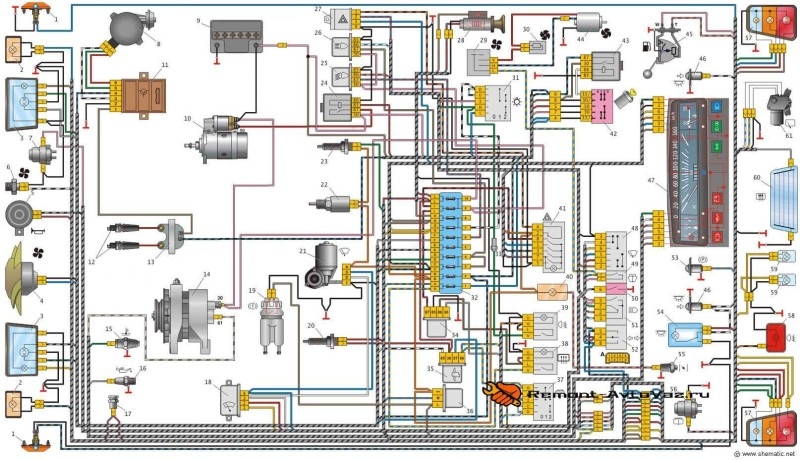 Проводка на автомобилях ока ваз-1111, 11113: ее замена и схема электрооборудования
