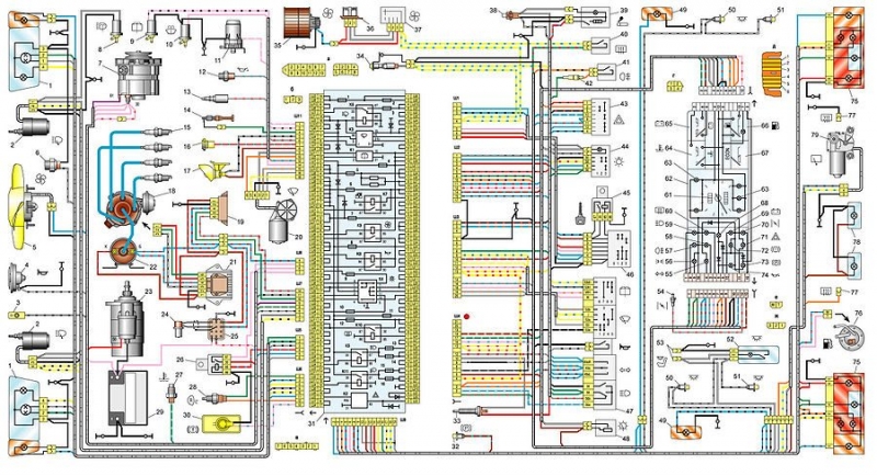 Проводка на автомобилях ваз 2108 (карбюратор и инжектор): ее замена и электросхема