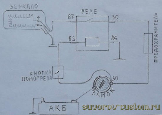 Схема подключения обогрева зеркал газель бизнес