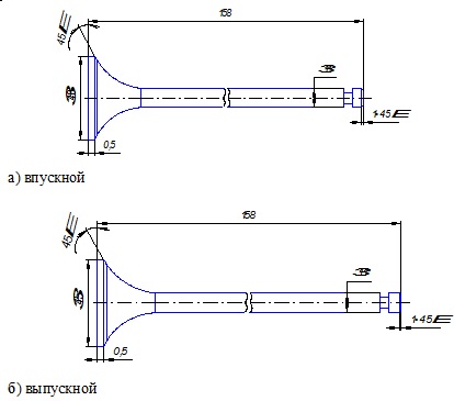 Клапана двигателя чертеж