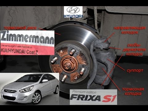 Замена передних тормозных колодок на hyundai solaris
