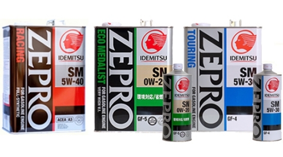 Популярнейшие марки 5W-30 и 5W-40 Idemitsu Extreme 5W-40 и Zepro Racing 5W-40